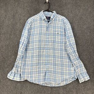 Vineyard Vines Tucker Blue White Plaid Long Sleeve Button Up Shirt Men’s Large